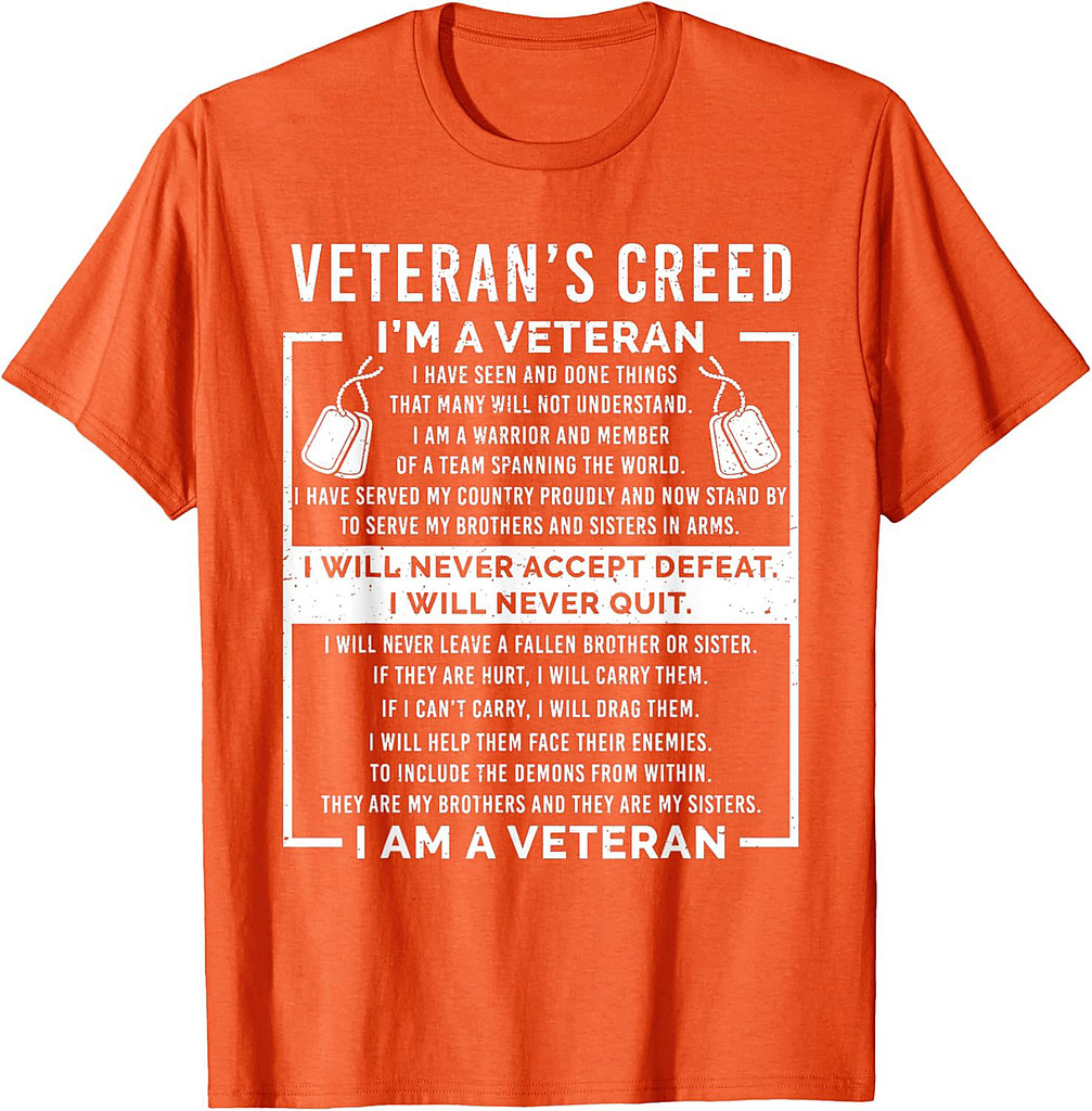Veteran's creed Patriot War USA Oath Grandpa T-Shirt
