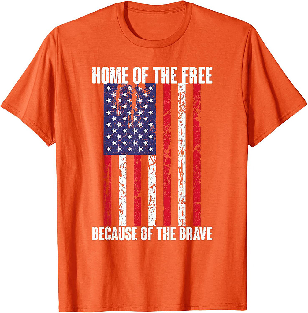 American Flag Veteran Home Of The Free T-Shirt