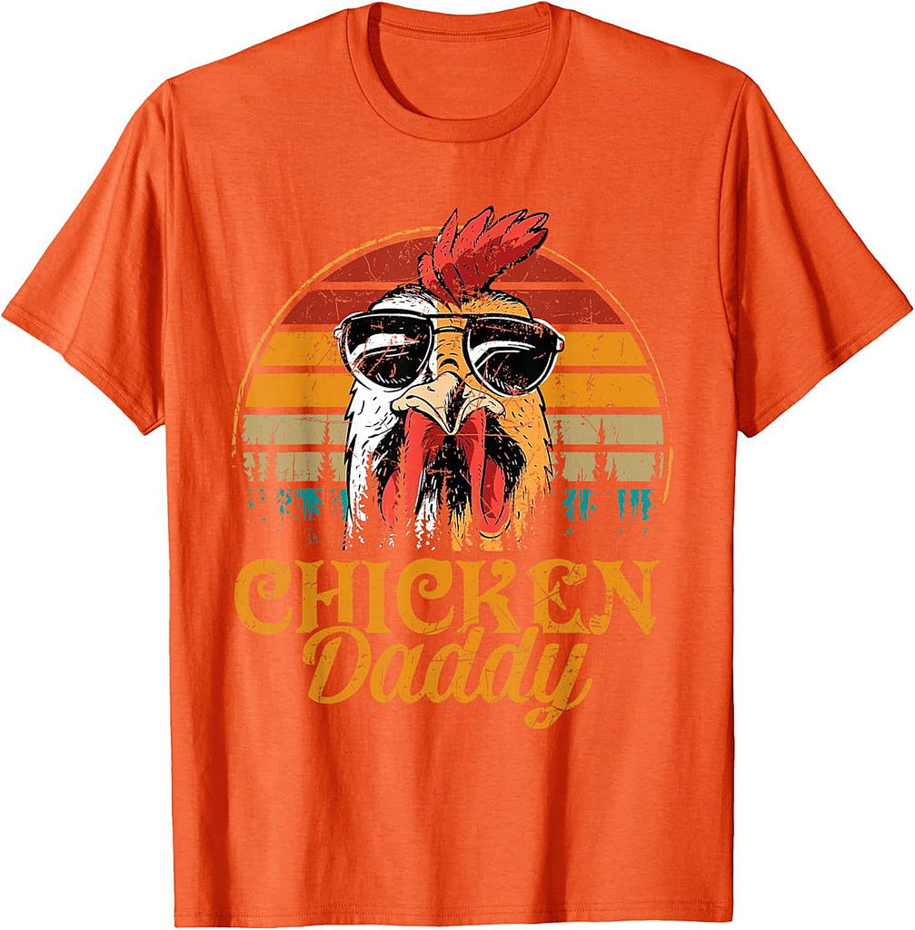 Chicken Daddy Vintage Poultry Farmer Funny Fathers Day T-Shirt