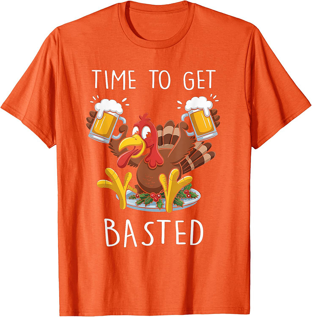 Time to Get Basted Funny Beer Thanksgiving Turkey Gift T-Shirt