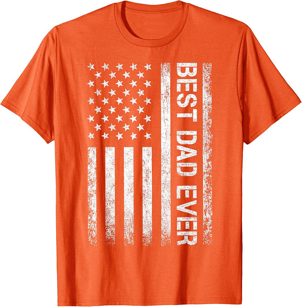 Best Dad Ever US American Flag Gift For Father's Day T-Shirt