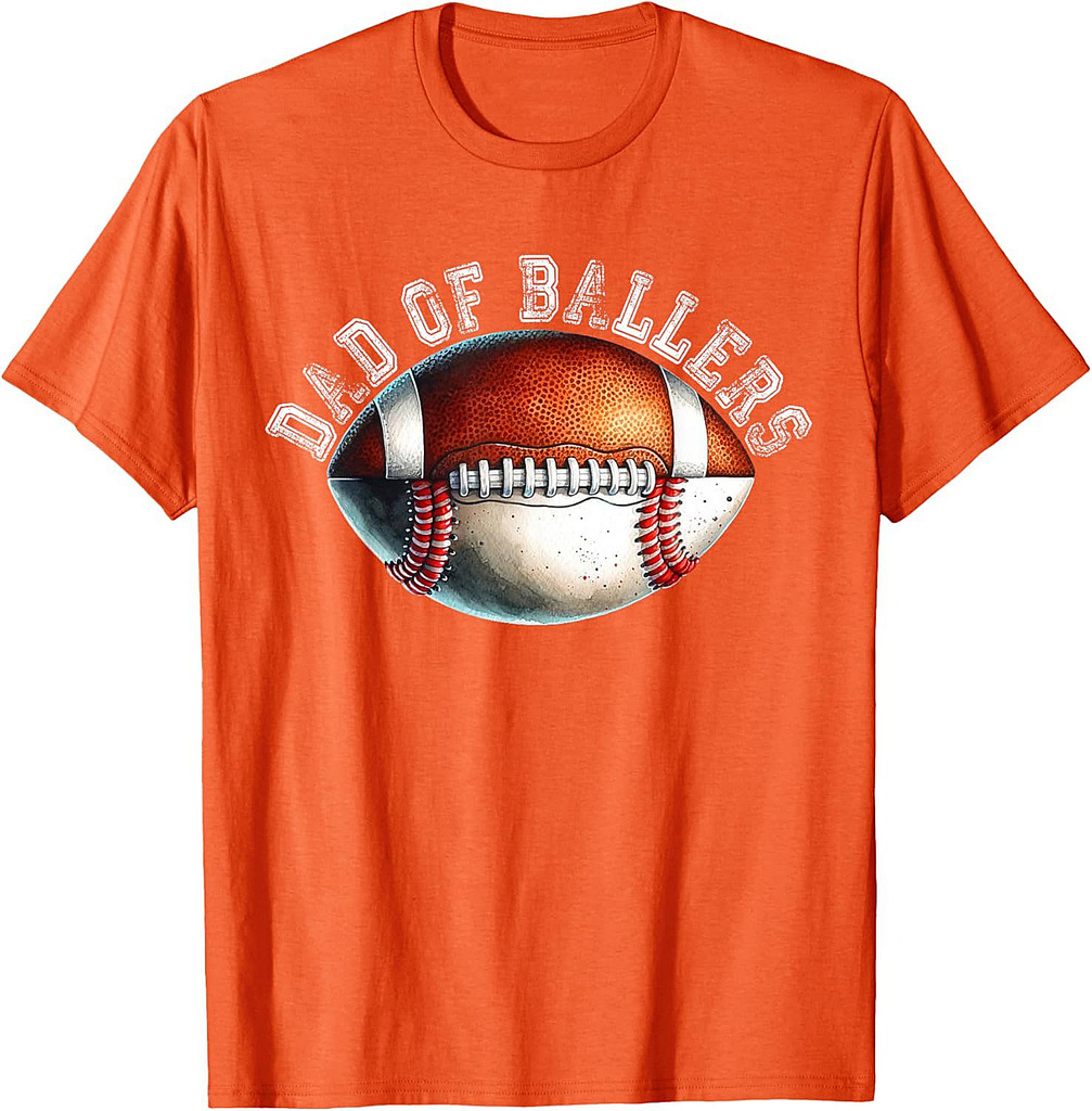 Dad of Ballers Football Baseball Player Coach Father's Day T-Shirt