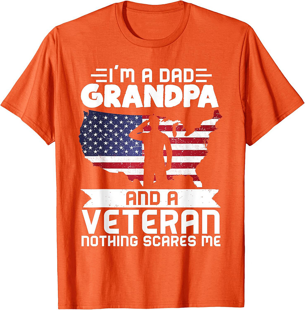 Dad Grandpa Veteran Nothing Scares Patriotic Veterans Day T-Shirt