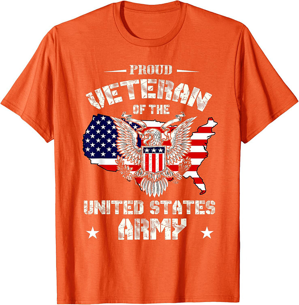 Proud Veteran of the US Army USA Flag Soldier Veteran T-Shirt