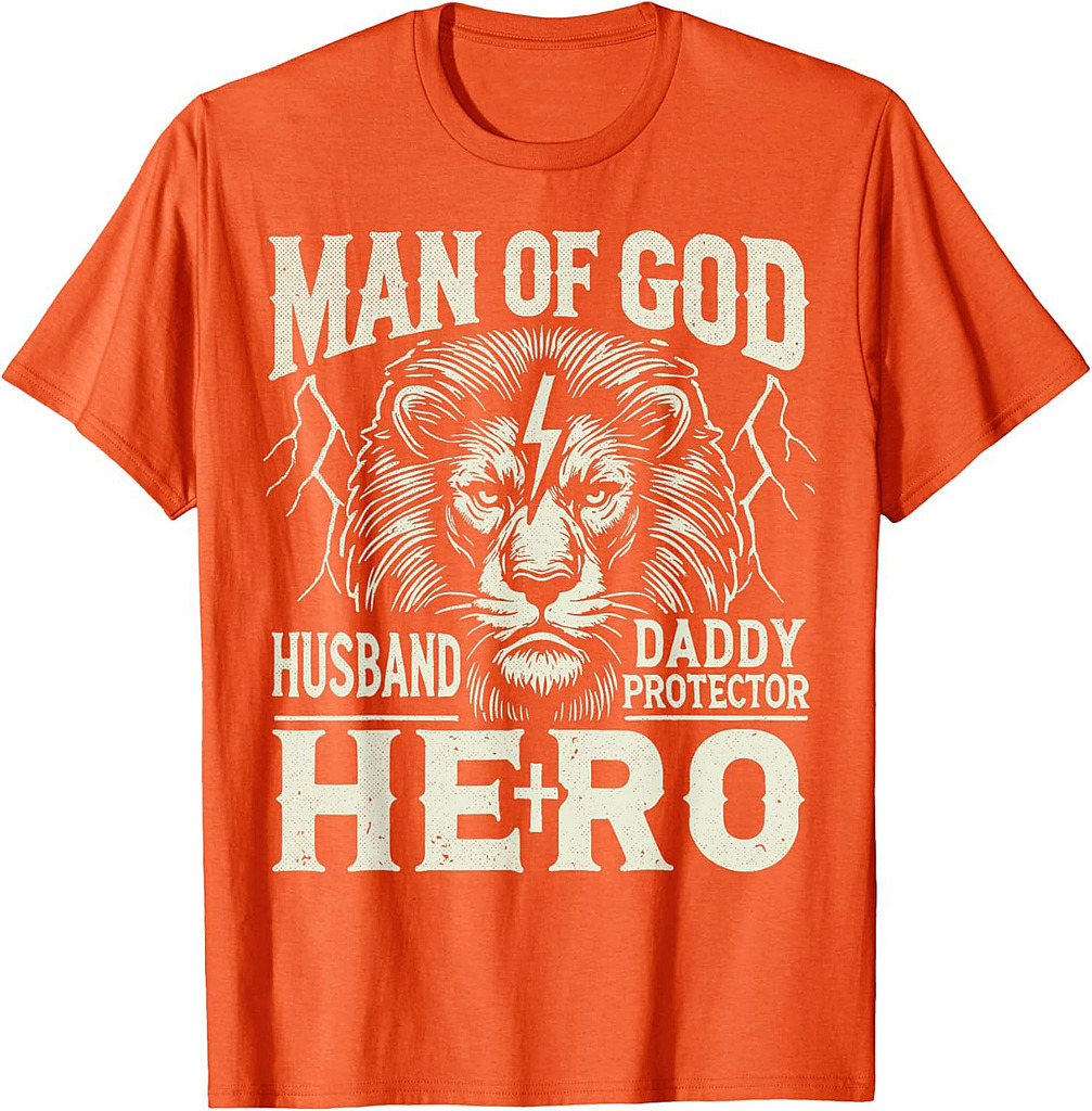 Man of God Husband Daddy Protector Hero Christian Father T-Shirt