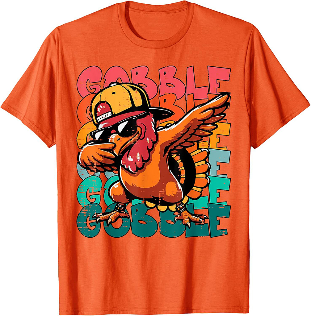 Thanksgiving Turkey Dab Gobble Funny Toddler Boys Youth T-Shirt