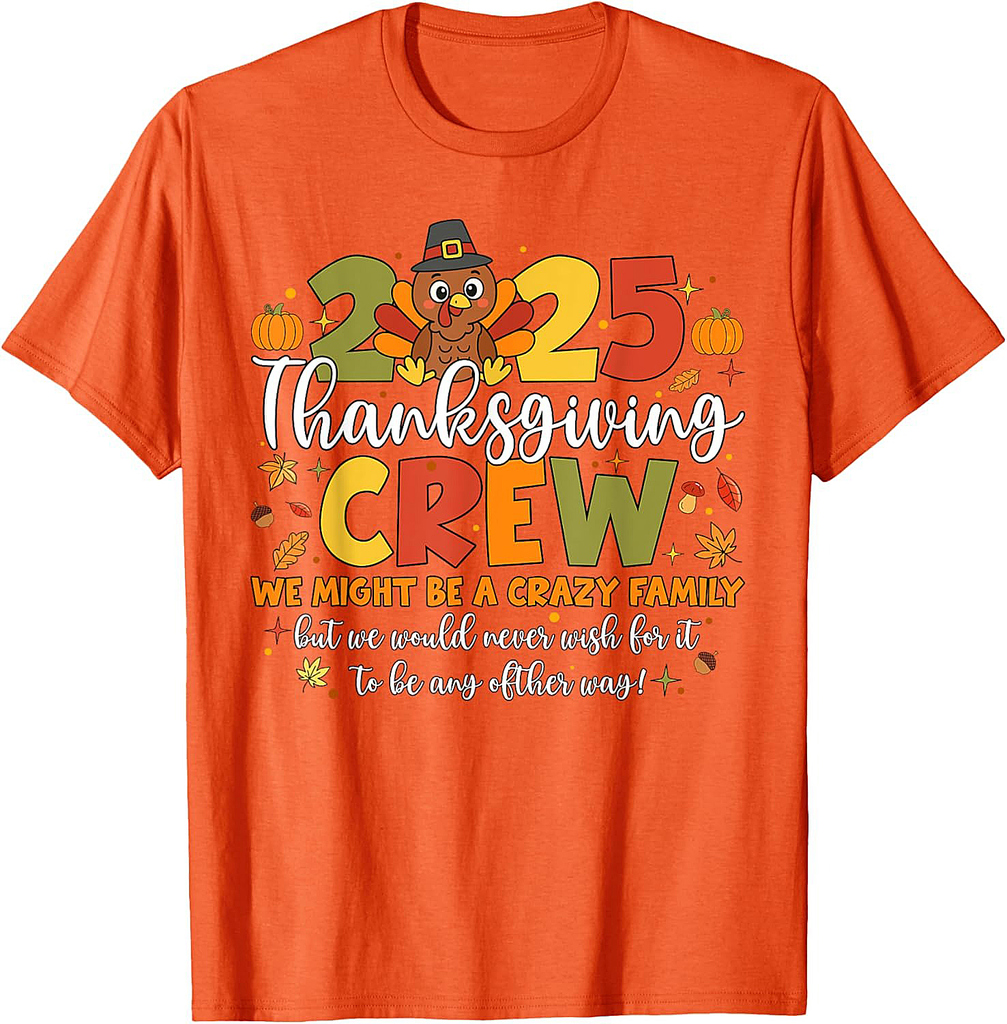Family Thanksgiving 2025 Thanksgiving Crew Turkey Matching T-Shirt
