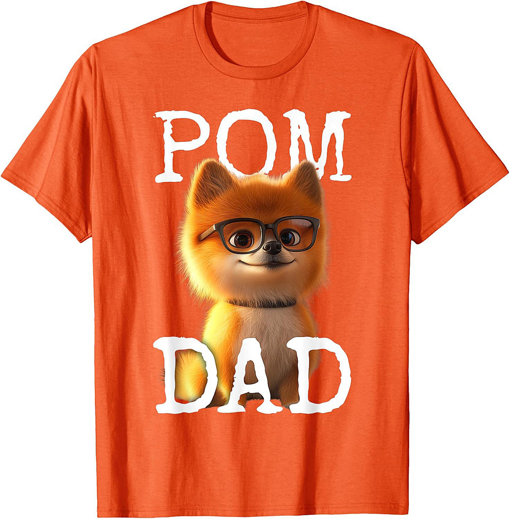 Pom Dad Pomeranian Daddy Spitz Papa Fathers Day T-Shirt