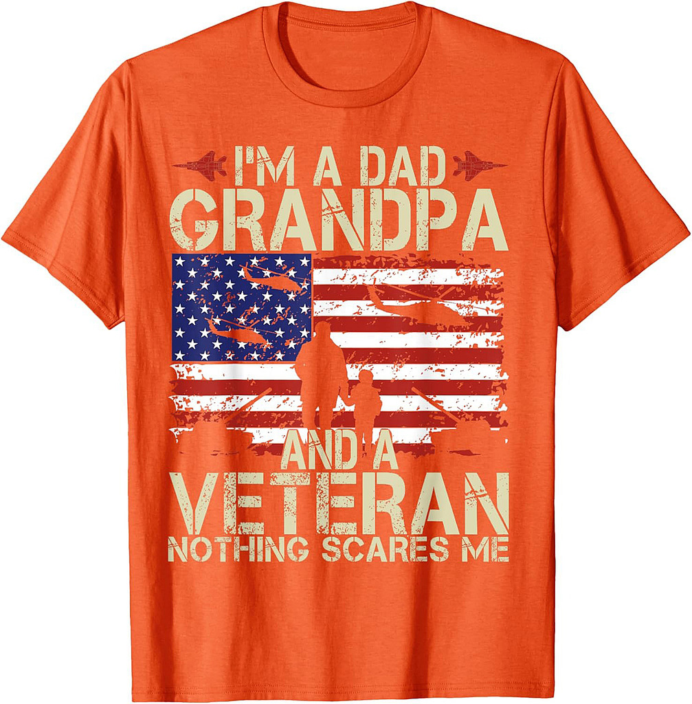 I'm A Dad Grandpa And Veteran Fathers Day Papa Grandpa Gifts T-Shirt