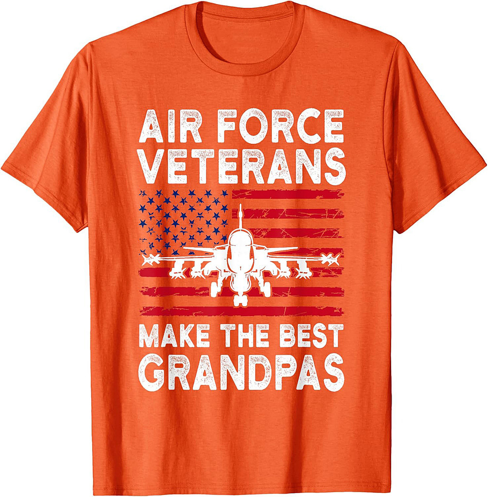 American Flag Air Force Veteran Makes best grandpa T-Shirt