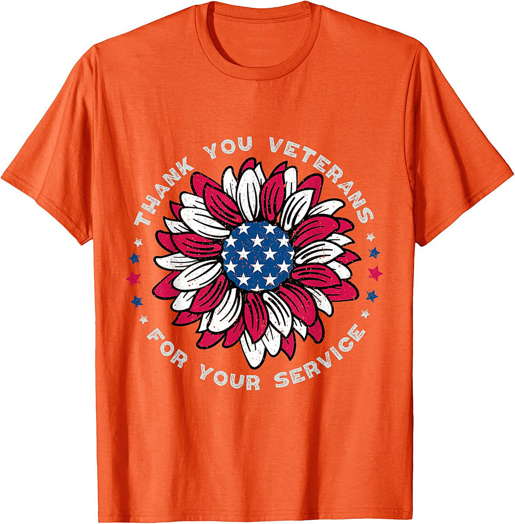Thank You Veterans Sunflower, Military Veterans Day Tribute T-Shirt