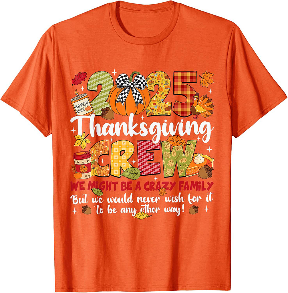 Family Thanksgiving 2025 Thanksgiving Crew Turkey Matching T-Shirt