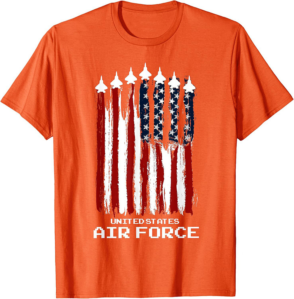 Vintage US Air Force Veterans USA American Flag 4th of July T-Shirt