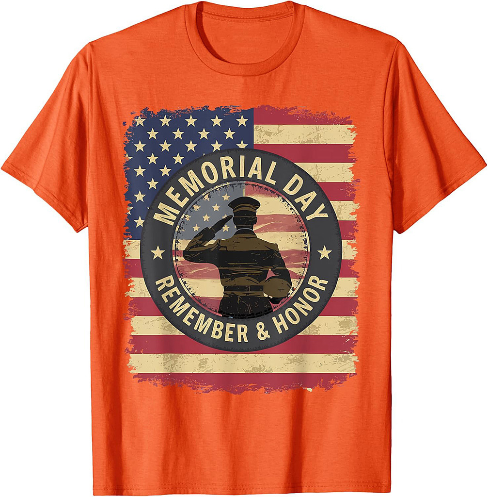 Memorial Day American Flag Remember Honor Veterans T-Shirt