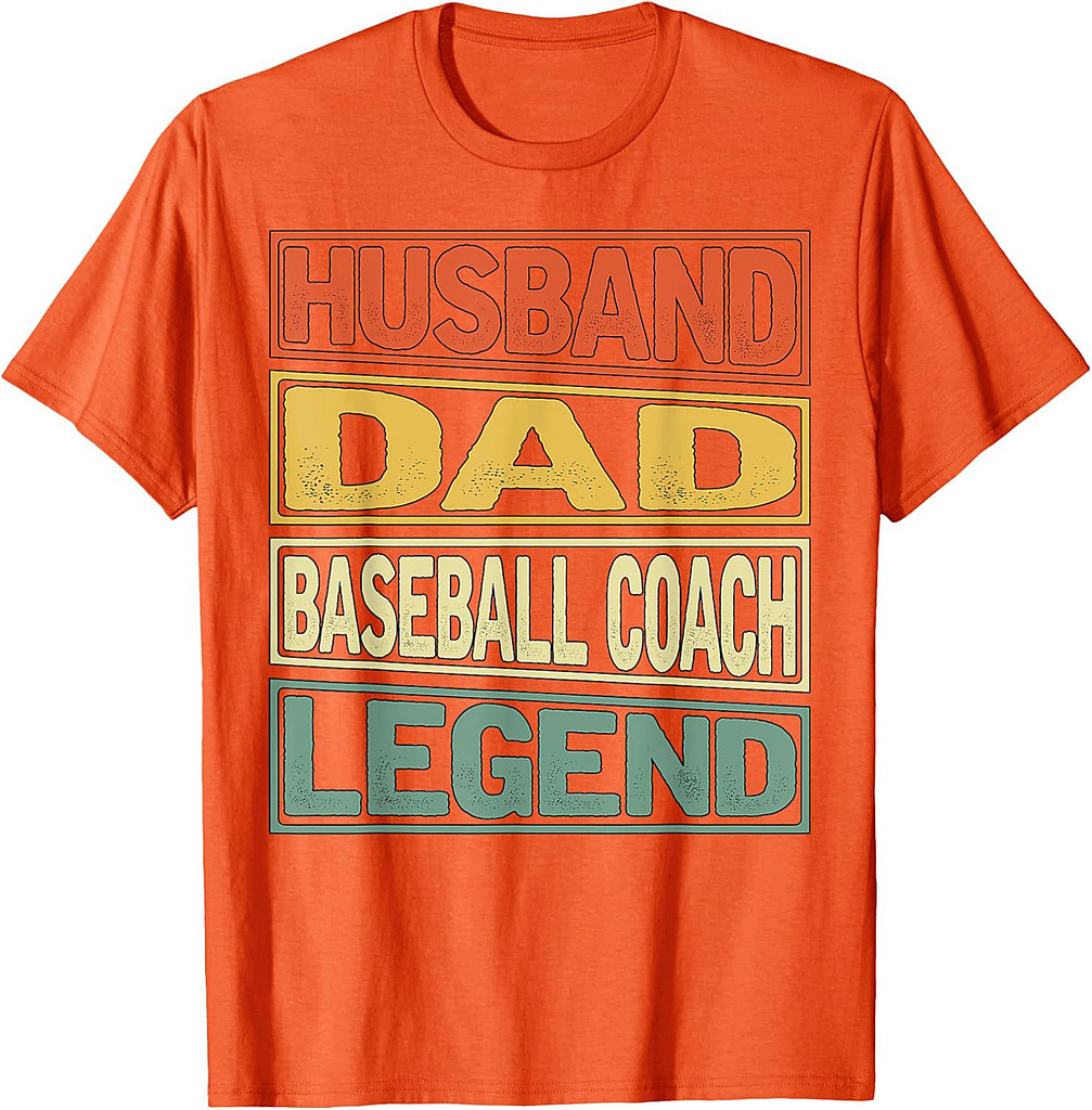 Husband Dad Baseball Coach Legend Fathers Day Dad T-Shirt