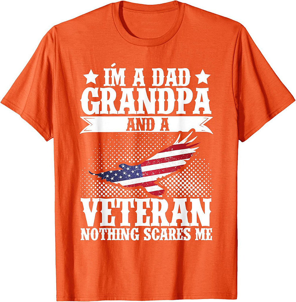I'm A Dad Grandpa And A Veteran US Flag Veterans Day T-Shirt