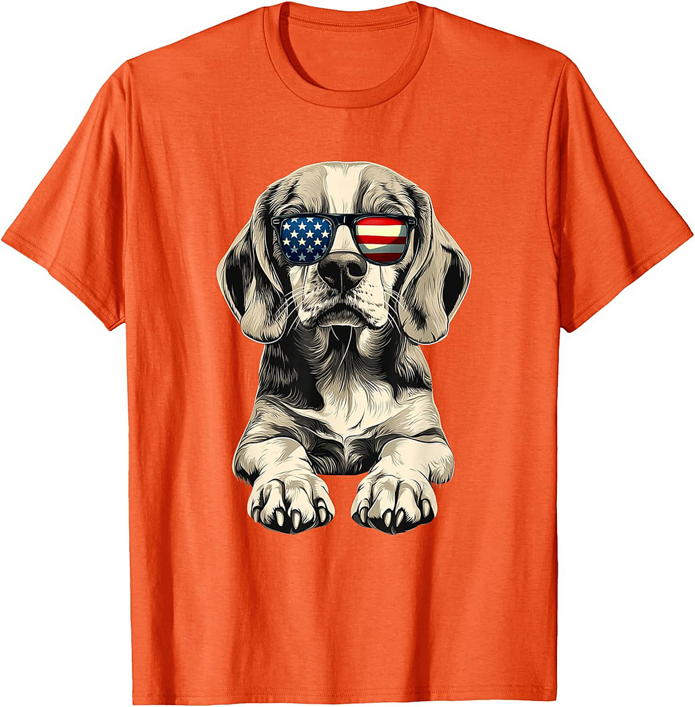 Patriotic Beagle Dog Usa Flag 4Th Of July Beagle  T-Shirt