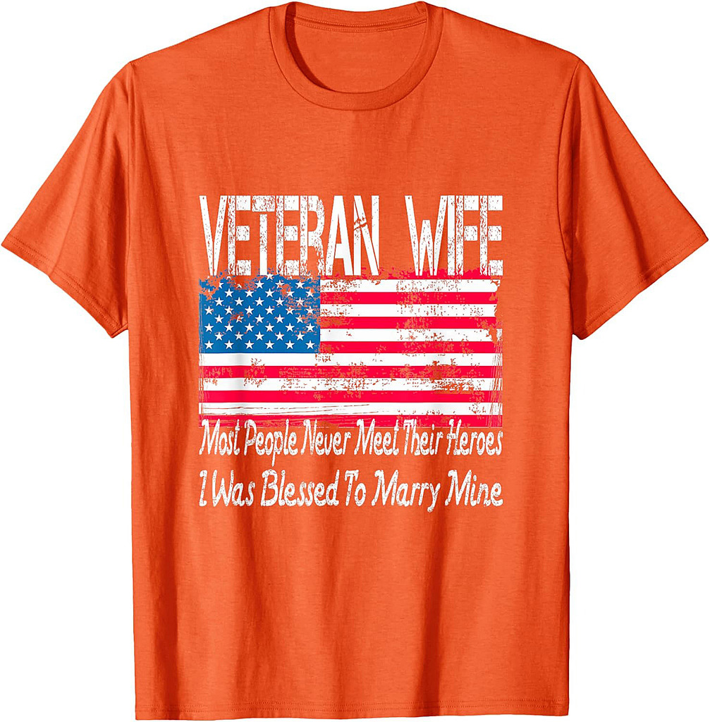US Military Veteran Wife Blessed To Marry My Hero T-Shirt