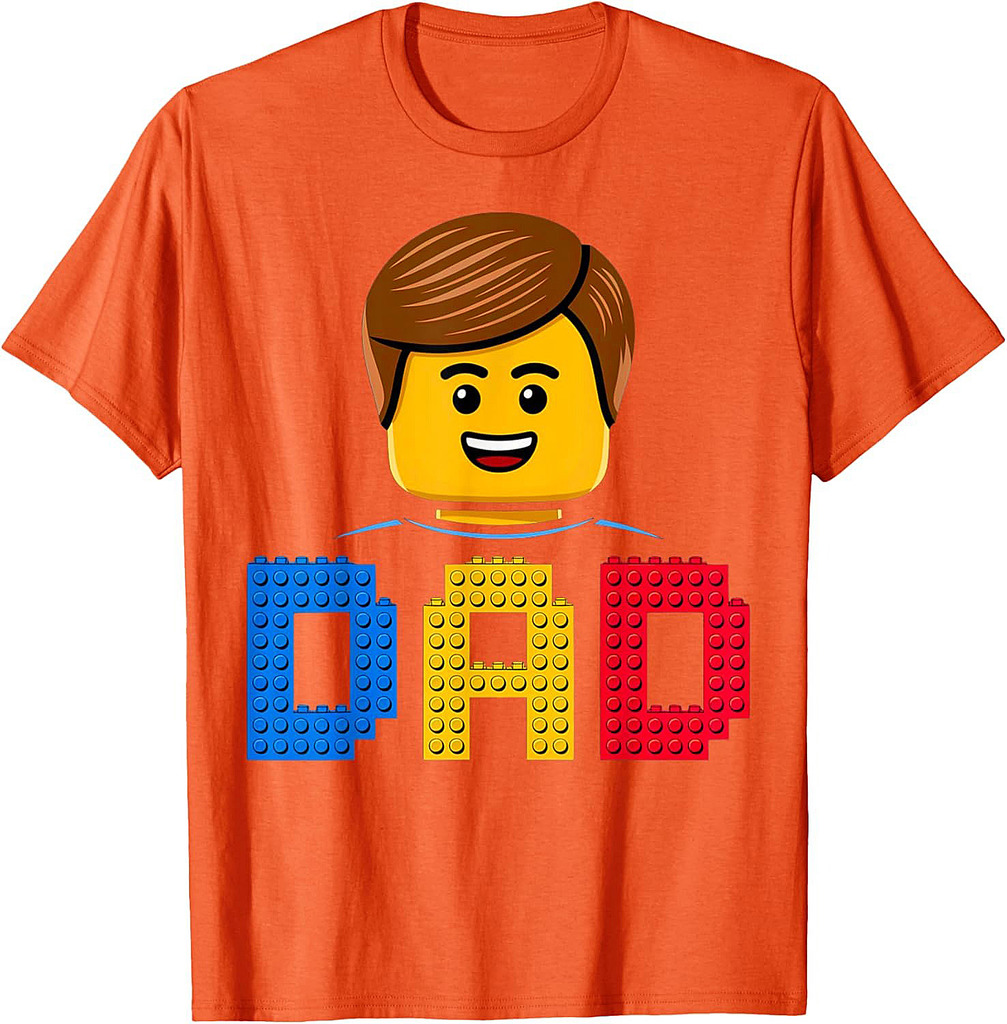 Family Dad Master Builder Building Bricks Blocks Fathers Day T-Shirt