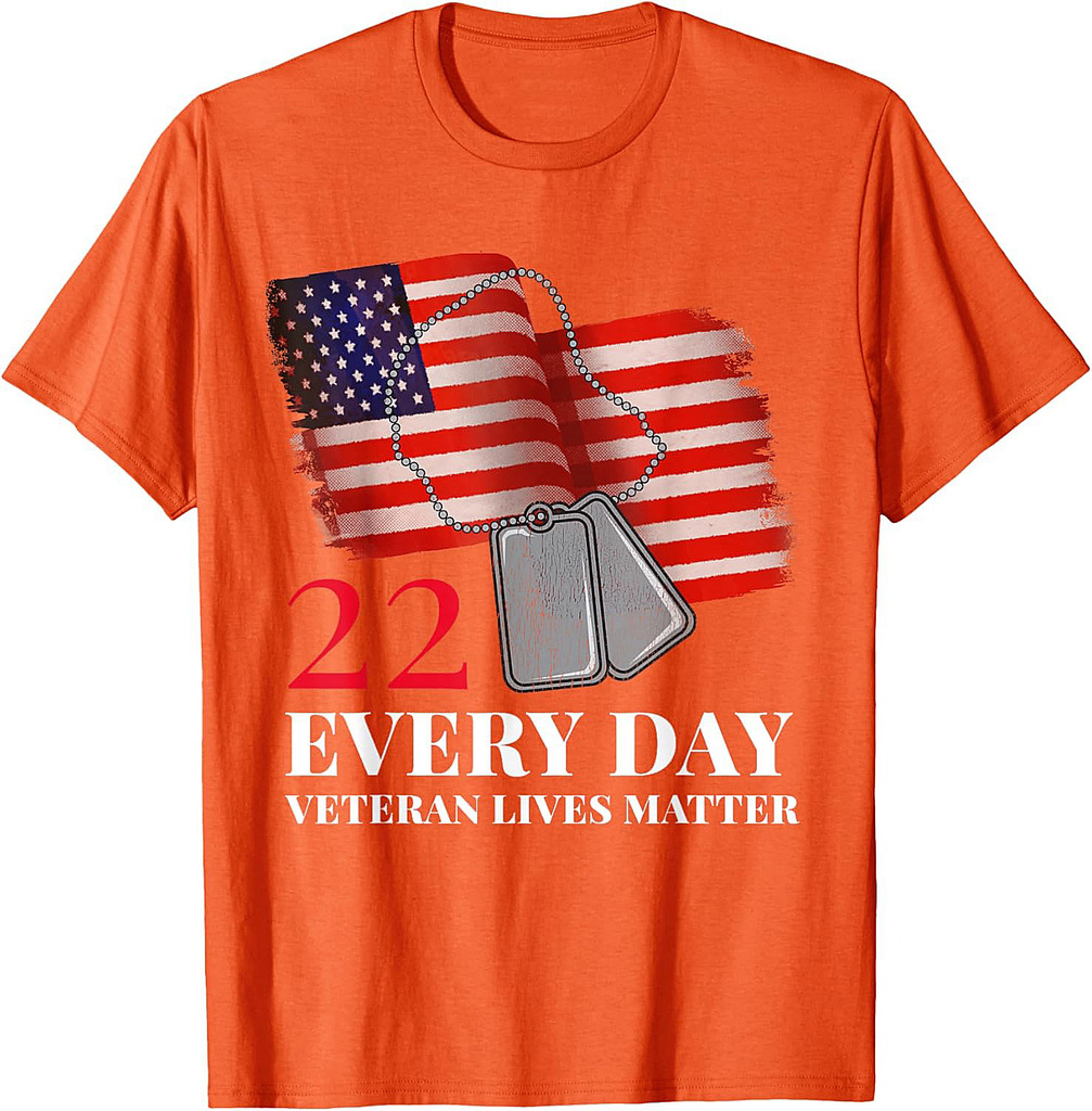 22 Every Day Veteran Lives Matter Veteran Suicide Awareness T-Shirt