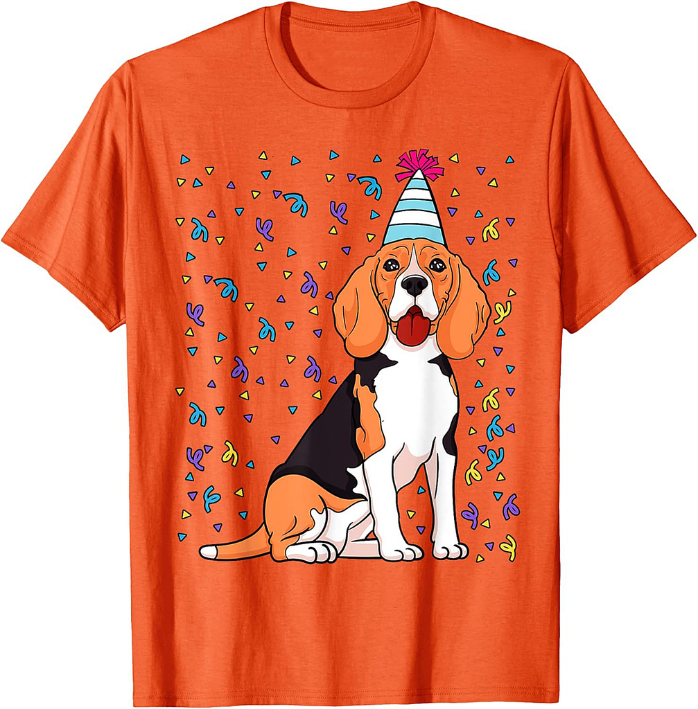 Beagle Dog Birthday Celebration Animal Bday Party Lover T-Shirt