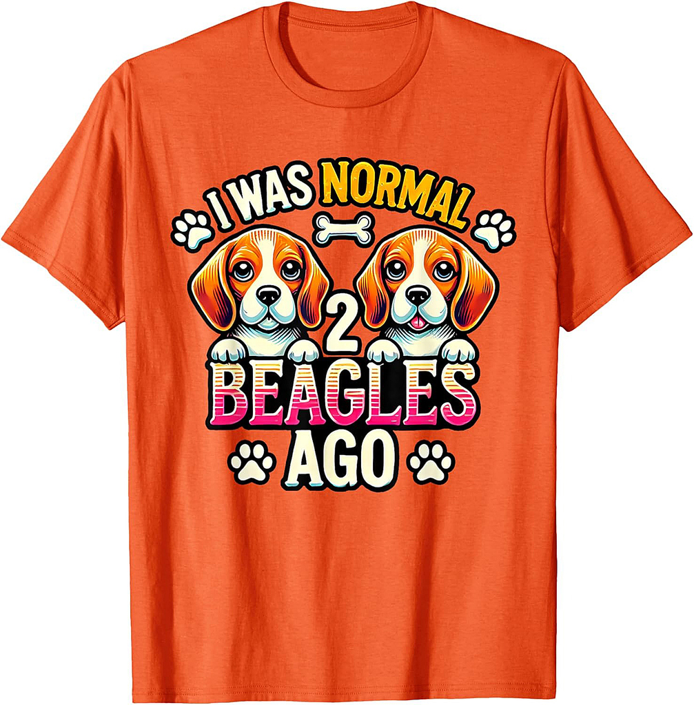 I Was Normal 2 Beagles Ago Funny Cute Beagle Lover Dog Puppy T-Shirt for Men Women