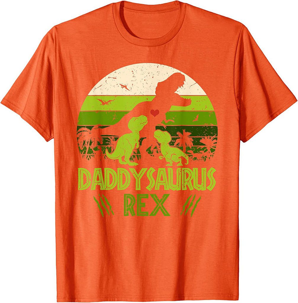 Daddysaurus Rex 2 Kids Sunset Tshirt For Fathers Day Gift T-Shirt