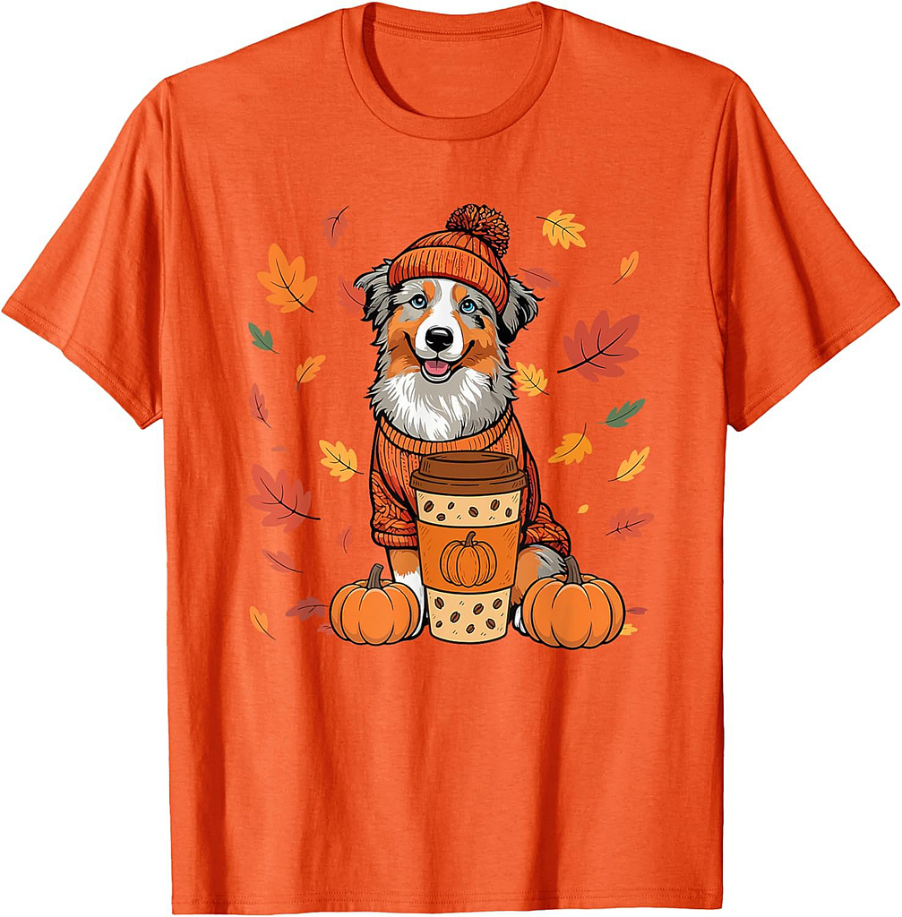 Aussies Wearing Coffee Thanksgiving Autumn Owner T-Shirt
