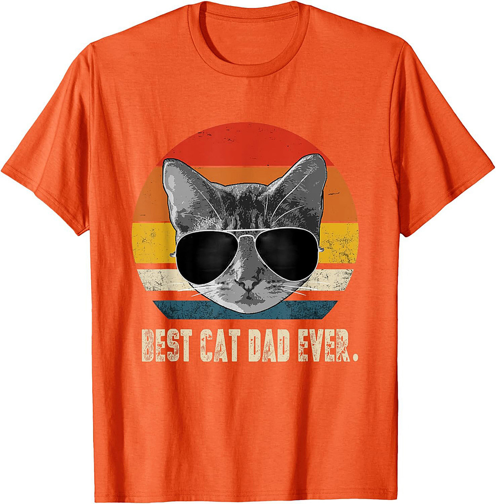 Vintage Retro Cat Daddy Cat Father T-Shirt