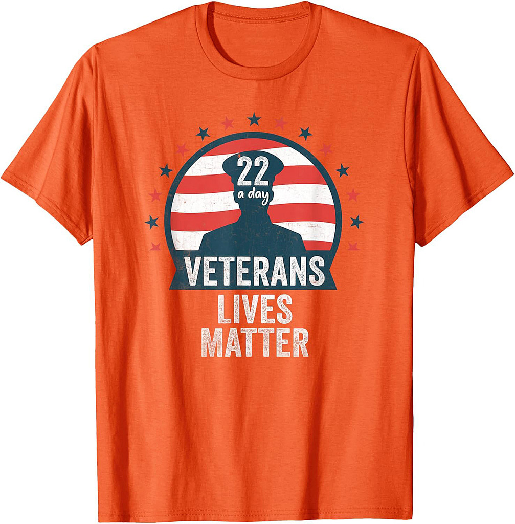Twenty-two A Day Veterans Lives Matter Veteran Gift Idea T-Shirt