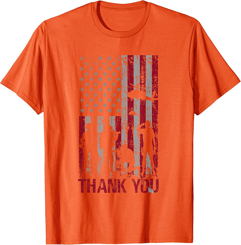 Thank You Memorial Day Veteran Military Flag Design American T-Shirt