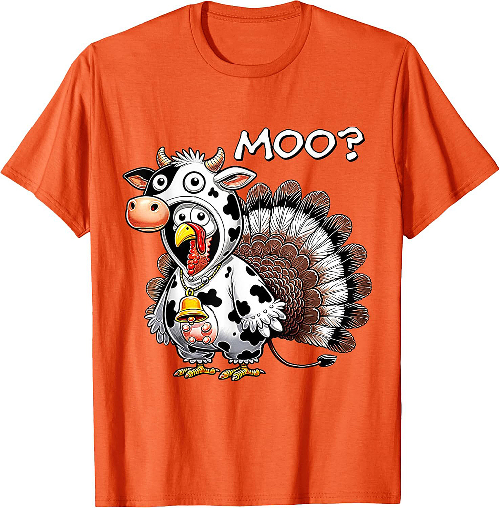 Turkey Moo Funny Turkey Men Women Boys Thanksgiving T-Shirt