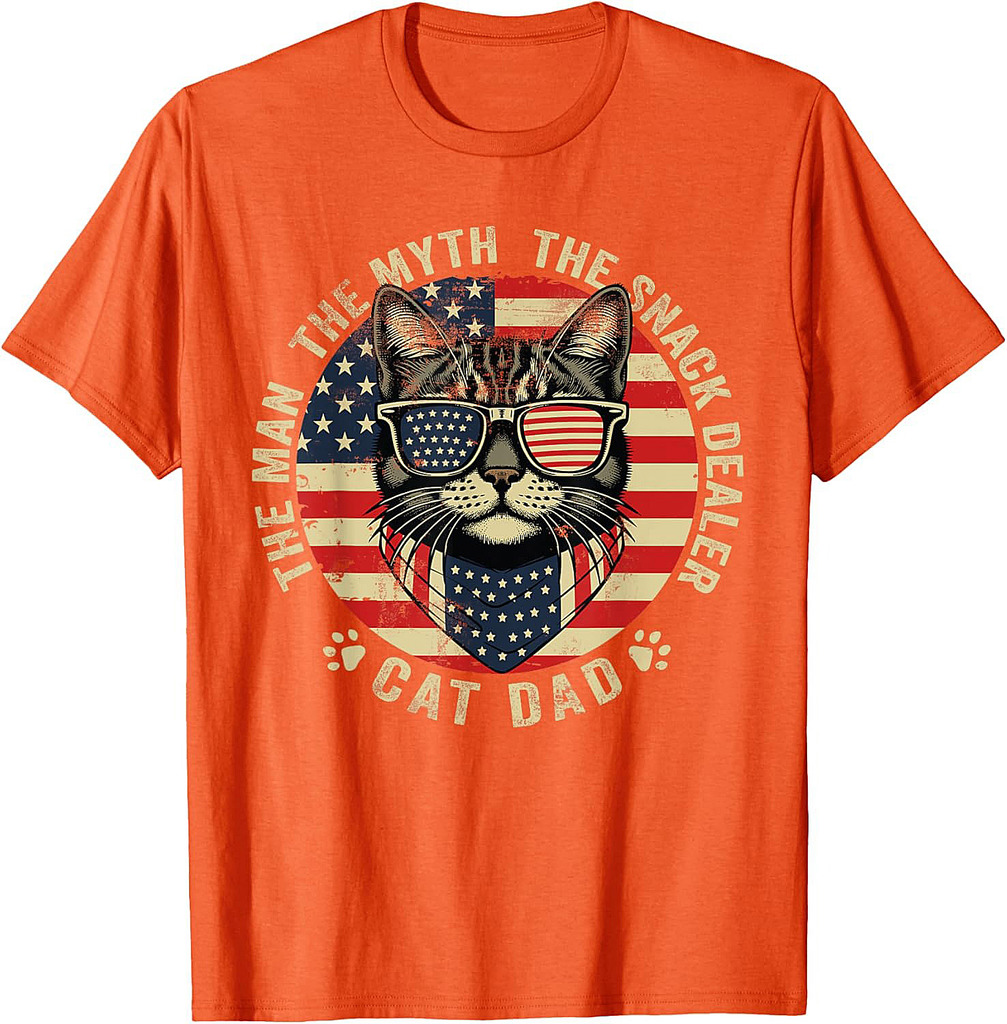 Cat Dad The Man The Myth The Snack Dealer Funny Father's Day T-Shirt