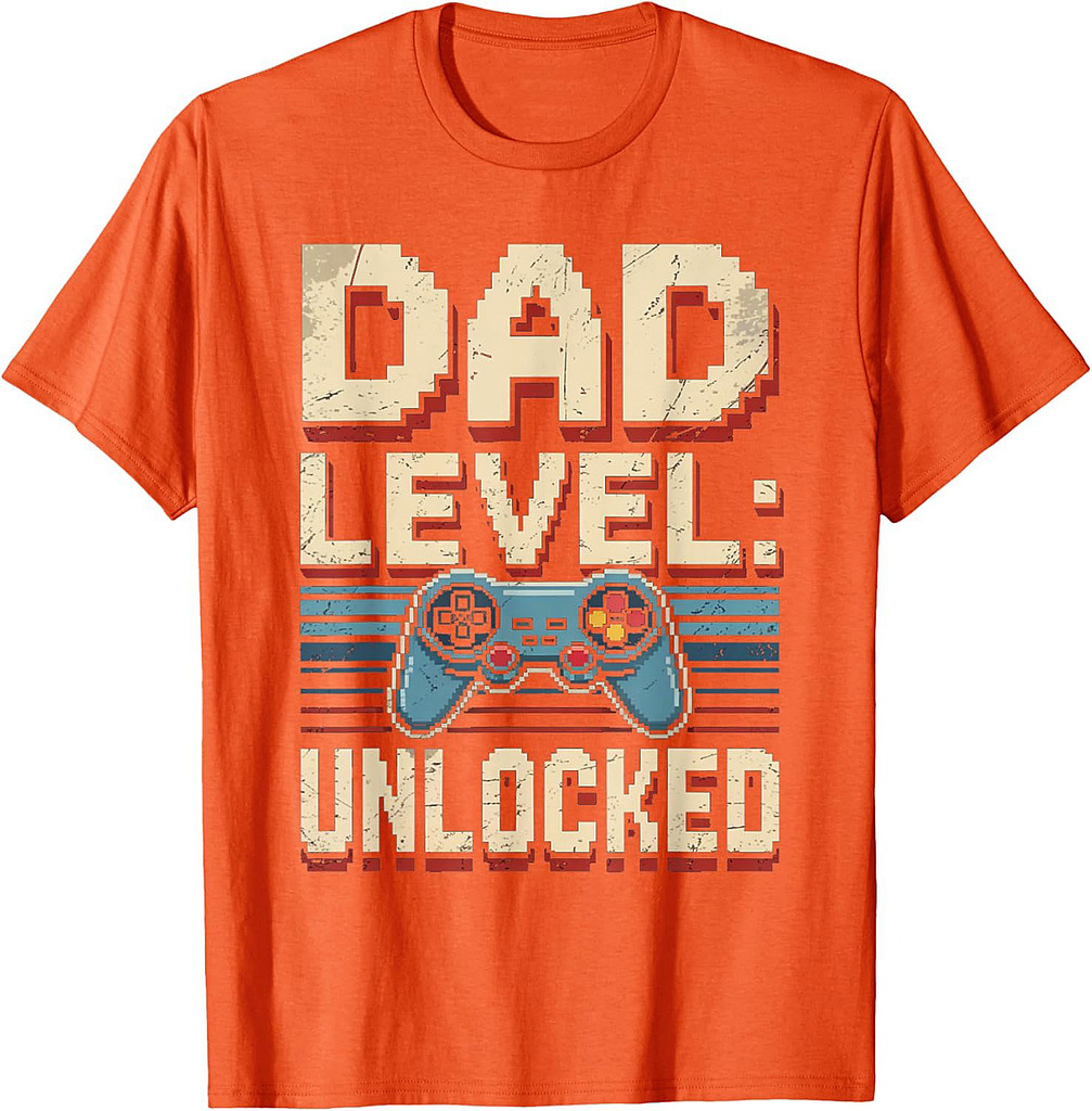 Dad Level Unlocked Gamer Father’s Day Vintage Gifts  T-Shirt