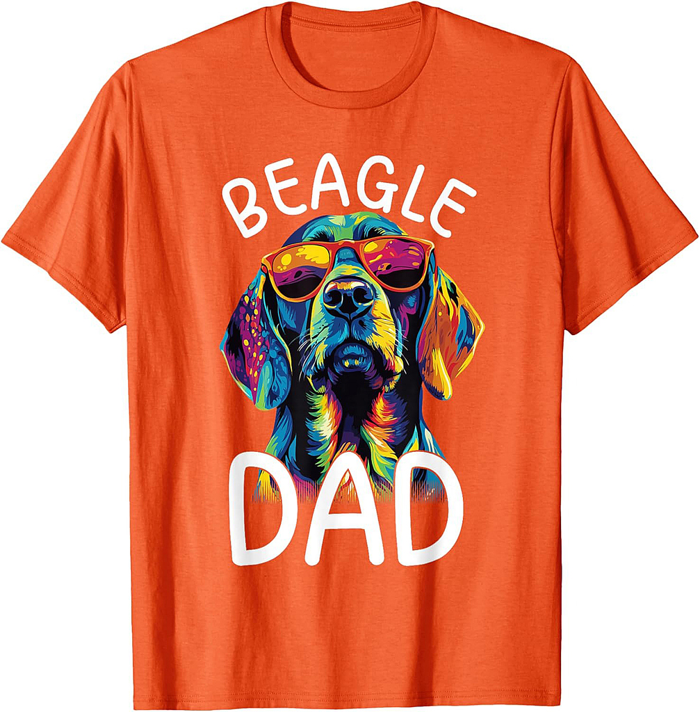 Beagle Lovers Pop Art Mens Beagle Dad T-Shirt