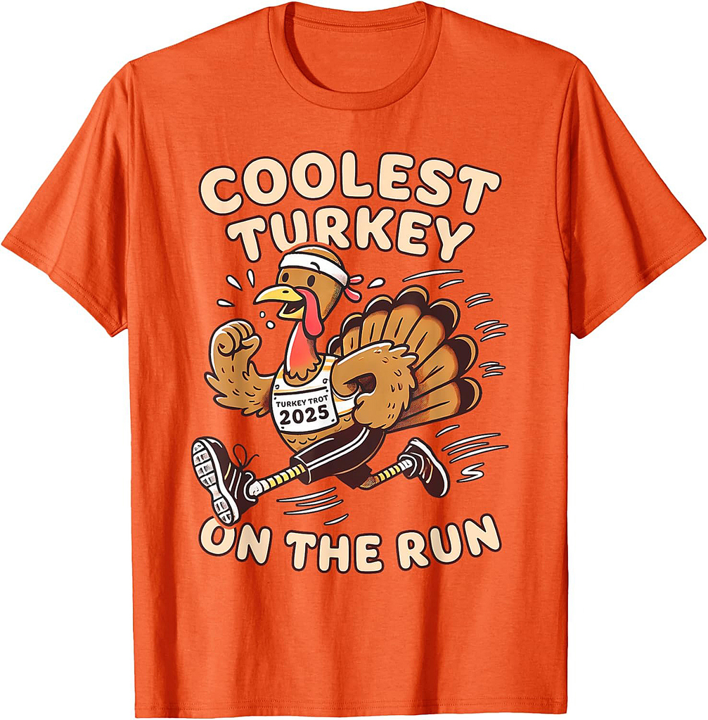 Thanksgiving Turkey Trot 2025 Coolest Turkey on the Run T-Shirt