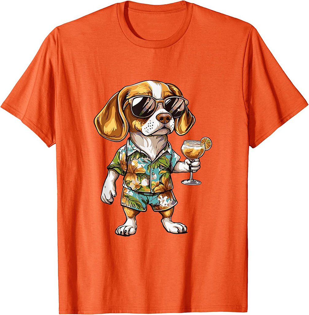 Funny Beagle Dog Comic Summer Vacation T-Shirt