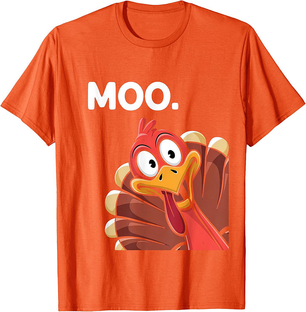 Turkey Moo Funny Thanksgiving Fall Autumn for Men Women T-Shirt