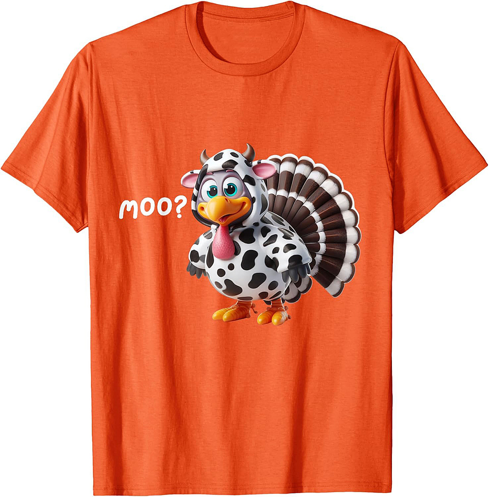 Turkey Moo Funny Thanksgiving 001 T-Shirt