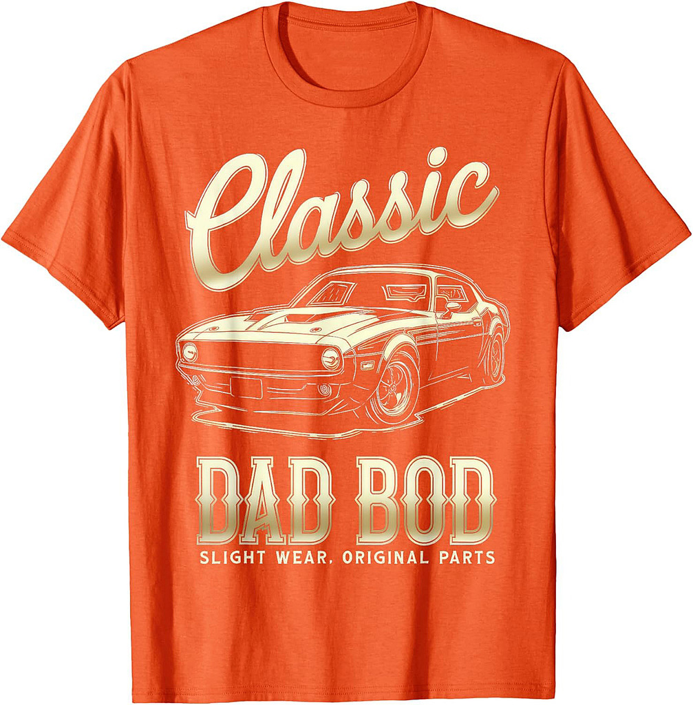Funny Father's Day Classic Dad Bod Vintage Car Graphic Mens T-Shirt