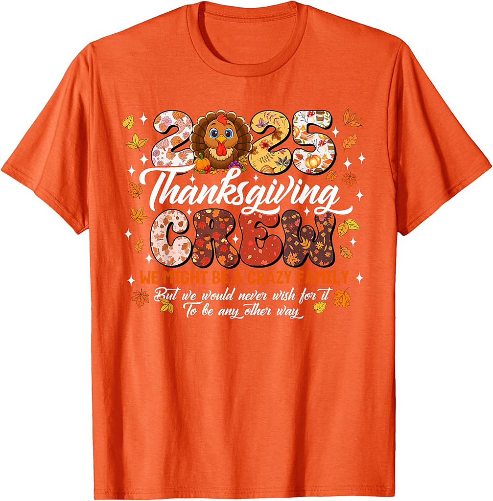 Family Thanksgiving 2025 Thanksgiving Crew Turkey Matching T-Shirt