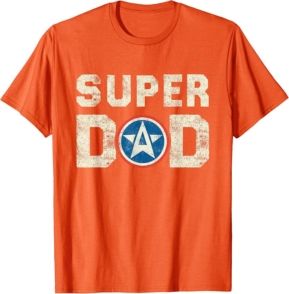 Super Dad Superhero Super Dad Father Hero Star Shield T-Shirt
