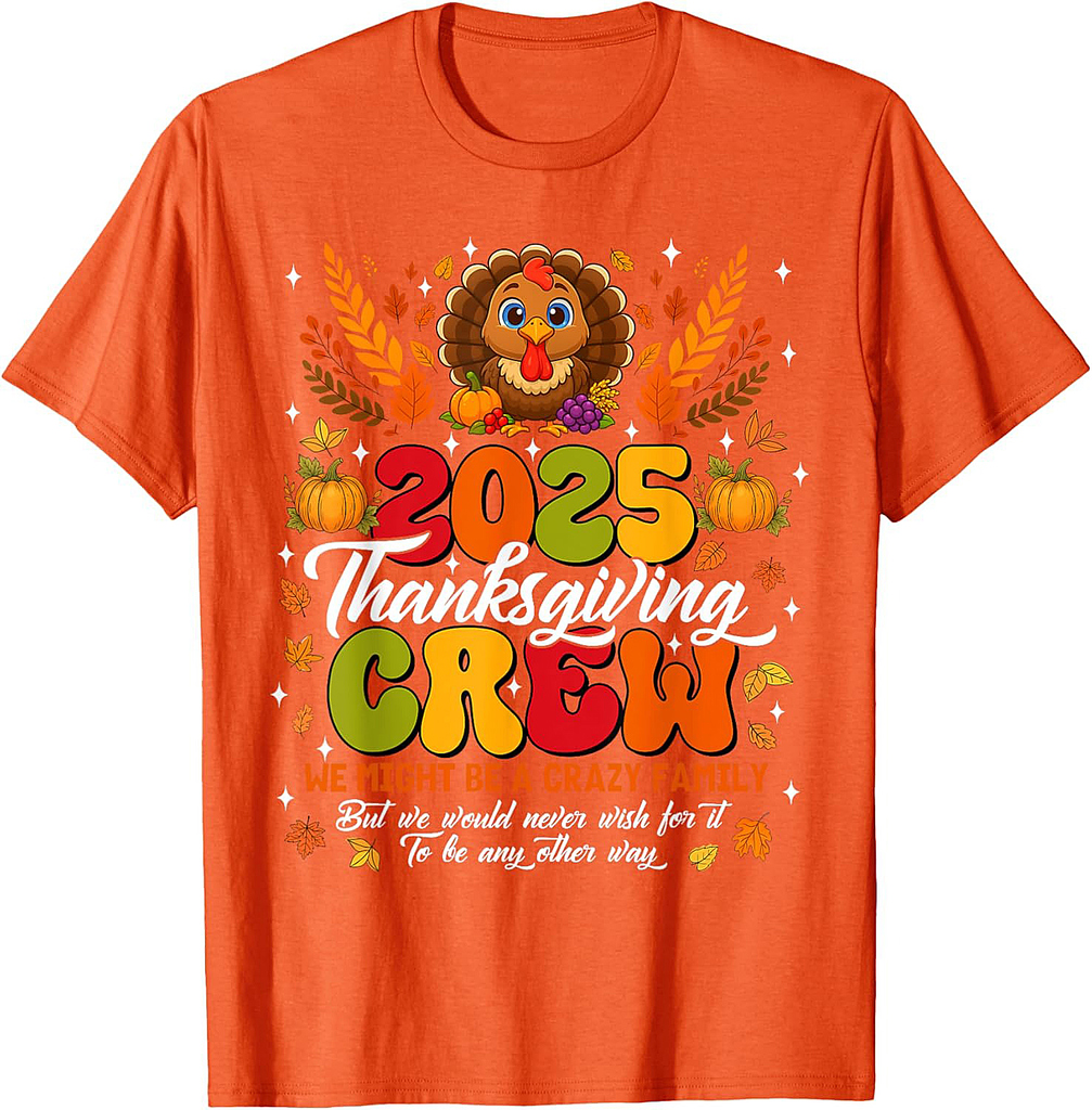 Family Thanksgiving 2025 Thanksgiving Crew Turkey Matching T-Shirt