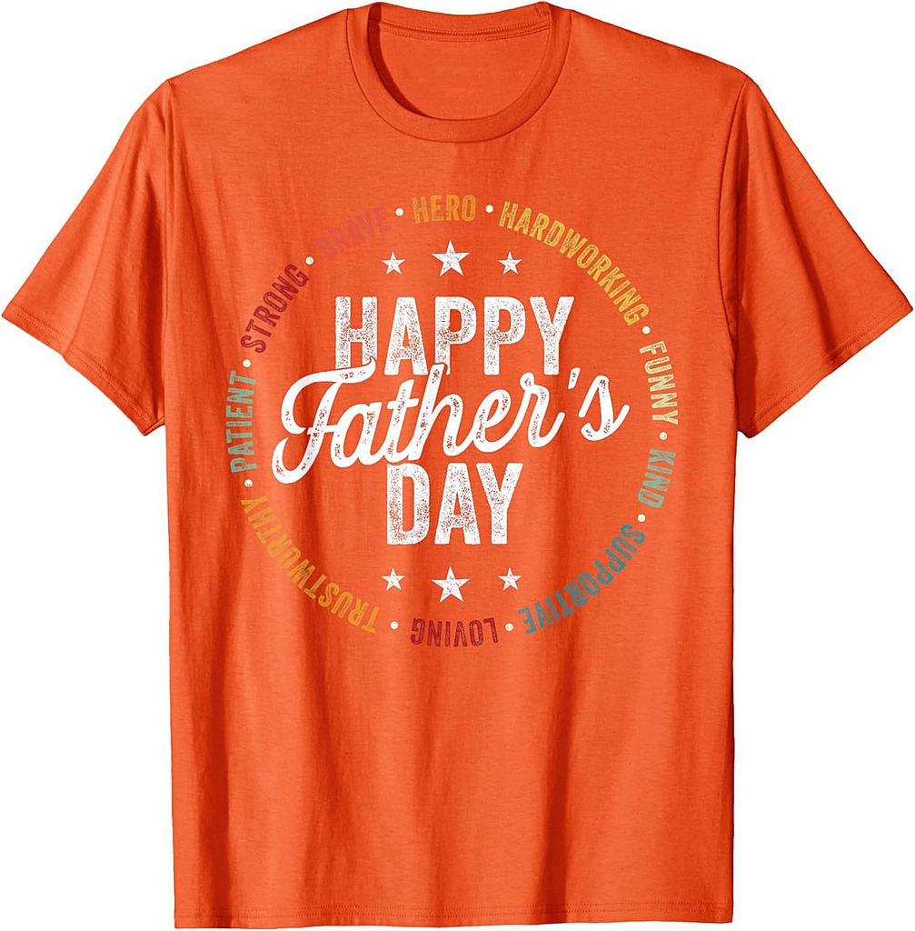 Happy Father's Day Shirts for Dad Grandpa Strong Brave Hero T-Shirt