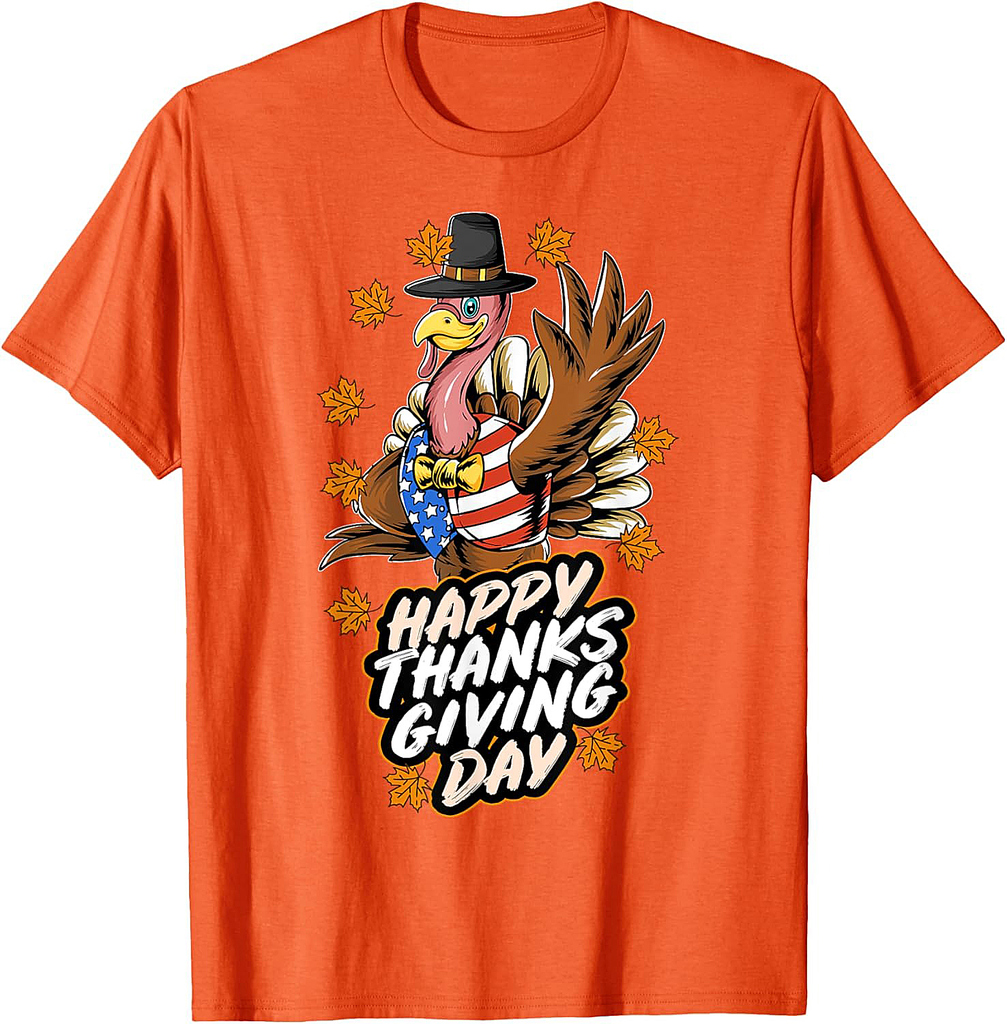 Thanksgiving Turkey United States Flag T-Shirt