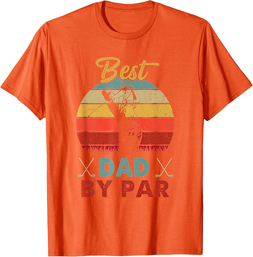 Mens Best Dad By Par Golf Funny Father's Day Dad Vintage T-Shirt
