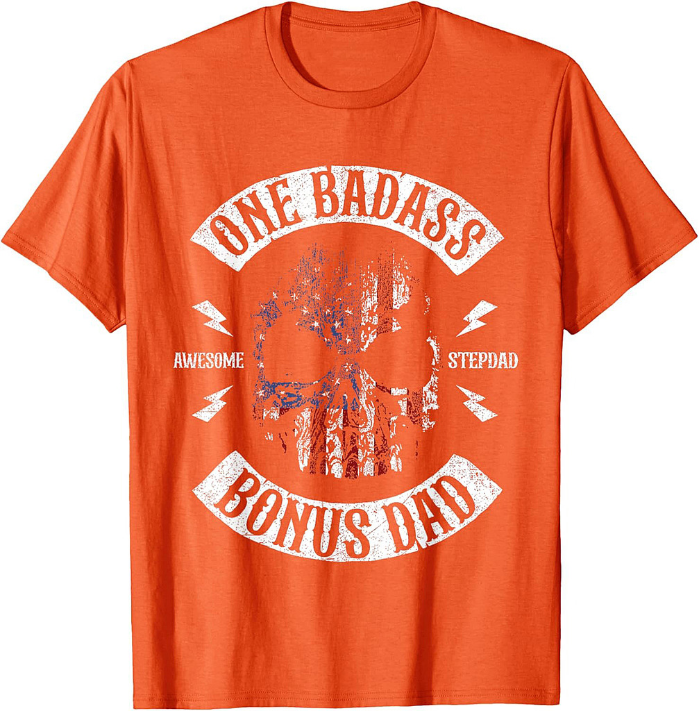 One Badass Bonus Stepdad Birthday Step Dad Fathers Day Gift T-Shirt