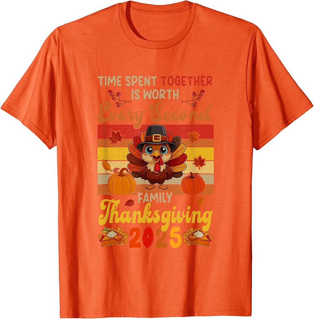 Vintage Family Thanksgiving 2025 Time Together is Worth T-Shirt