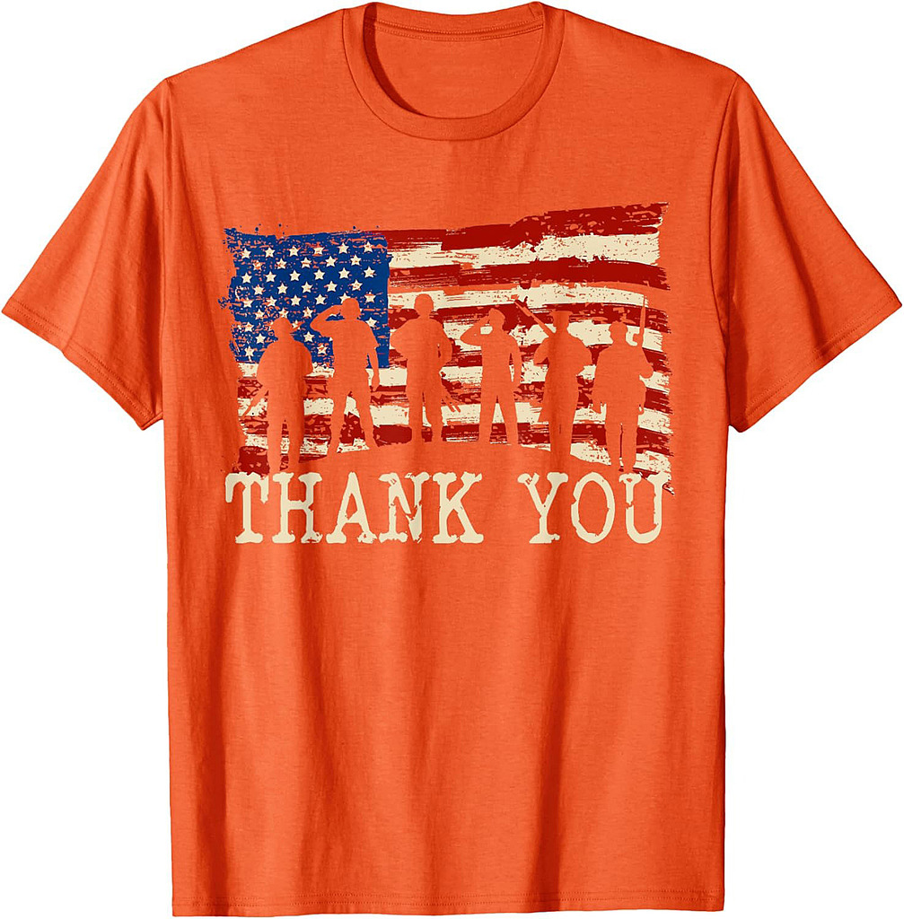 American Flag Thank you Veterans Proud Veteran T-Shirt