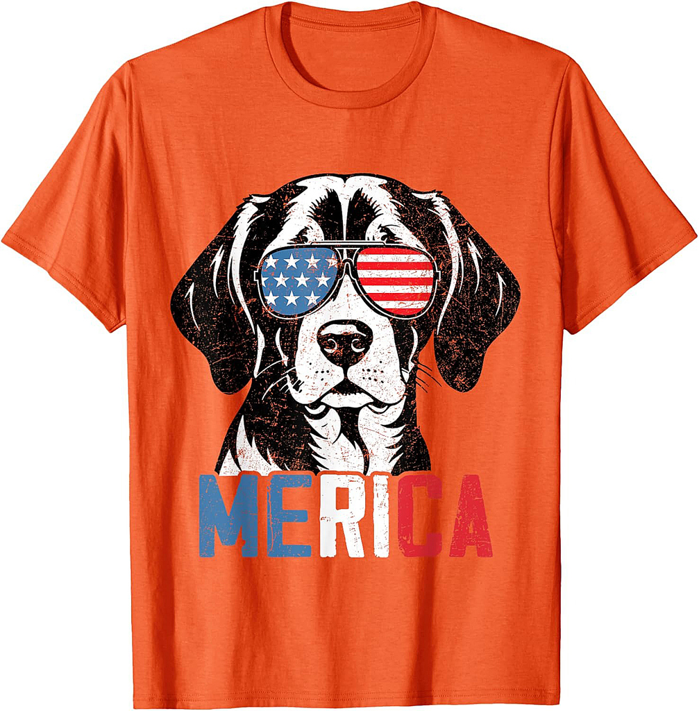 Patriotic Beagle Dog Merica 4th Of July Funny T-Shirt for Men Women